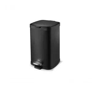 Lixeira Aço Carbono Pedal Balde Frame 12l Brinox Preto Brinox