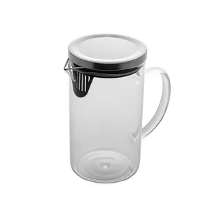 Jarra de Vidro Wolff 1L com Tampa Design Alta Resistência Térmica Transparente