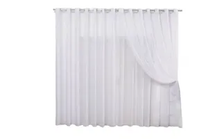 Cortina 2,80x2,30 Sala Quarto Cozinha Varão Voil Duplo Branco