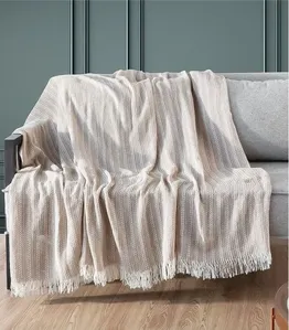 Manta Para Sofá Sevilha 170 Cm x 150 Cm Adomes Bege UN / Bege