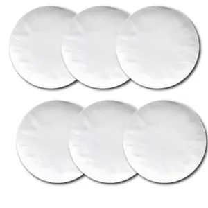Conjunto de Pratos Rasos Germer Orgânico em Porcelana Branco 6 Peças