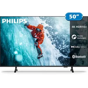 Smart TV 50" 4K Philips 50PUG7300/78 UHD Titan OS Pixel Precise Comando de Voz Preta
