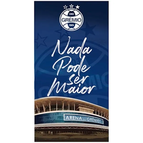 Toalha de Praia KazzaVip Microfibra 100% Poliéster Estampada Arena Do Grêmio 70cm x 140m Azul