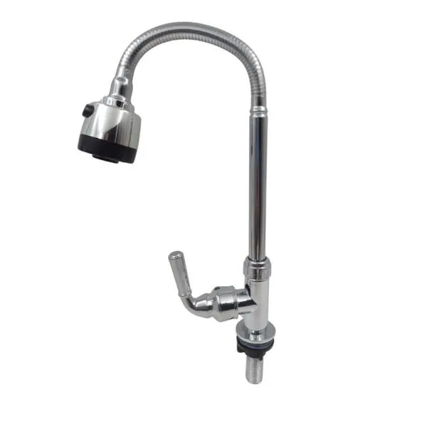Torneira Gourmet Flexível De Parede Com Ducha Cromado Inox Rotação De 360° Cozinha Lavanderia