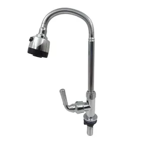 Torneira Gourmet Flexível De Parede Com Ducha Cromado Inox Rotação De 360° Cozinha Lavanderia