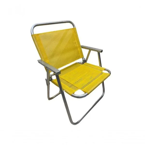 Cadeira De Praia Conforto Oversize 140kg Sanete Ronchetti Cor Amarelo