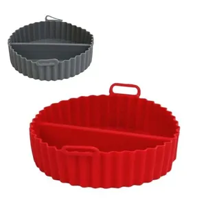 CESTO FRITADEIRA ELÉTRICA REDONDA DUPLA FLACE SILICONE vermelho