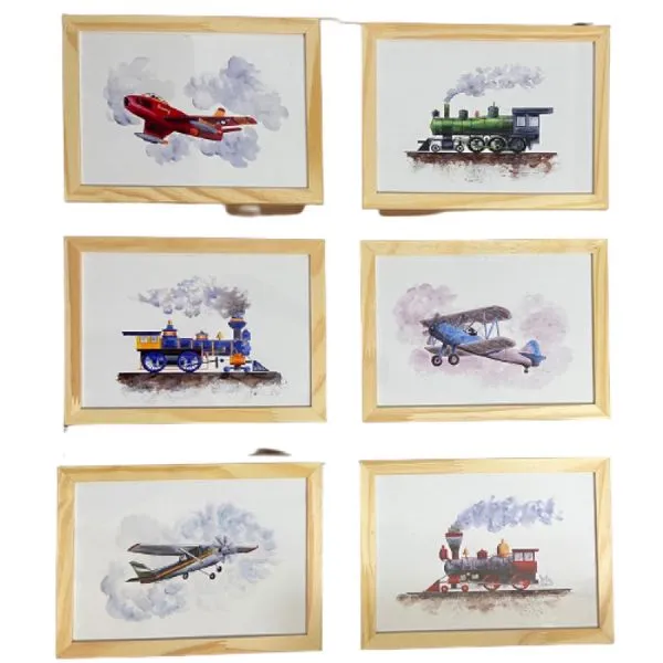 Quadro Infantil 6 un A4 vidro e pendurador