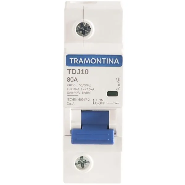 Minidisjuntor Tdj10ka 1 P 80 A Curva C Tramontina