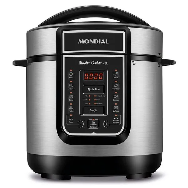Panela De Pressão Elétrica Mondial Digital Master Cooker Pe-40 Panela Elétrica Pressão-220v-preto/inox 220