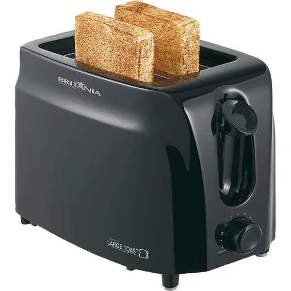 Torradeira Elétrica Britânia Large Toast com 6 Níveis de Temperatura Preta 220V