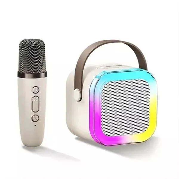Caixa Alto Falante Microfone Bluetooth Usb Portátil Karaokê