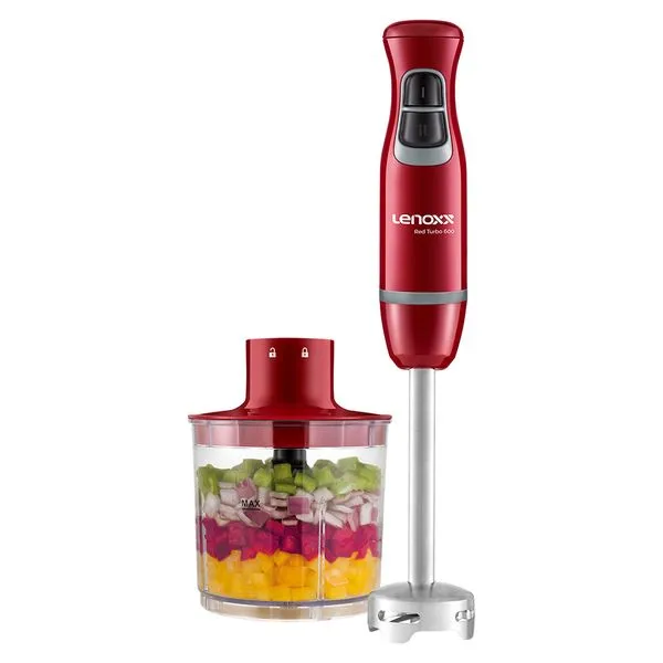 Multi Mixer Lenoxx 2x1 PMX 405 Vermelho e Inox 220V