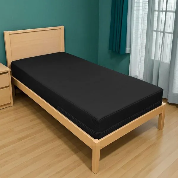 Capa Colchão Solteiro Impermeável Hospitalar Com Zíper - Preta 78x188x14cm