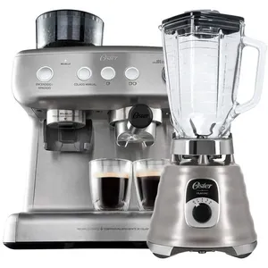 Kit Cafeteira Espresso Xpert E Liquidificador New Osterizer Oster Aço Escovado 220V