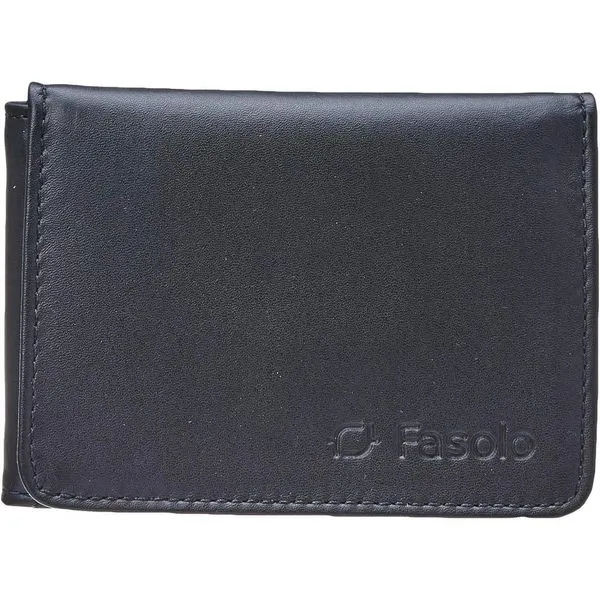 Carteira Masculina Couro Fasolo Slim Compacta H060-033 Preto