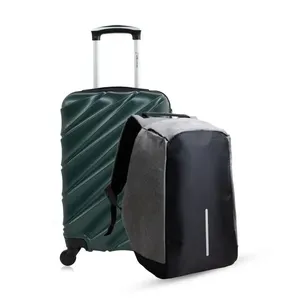 Kit mala de bordo verde Havana + Mochila Anti-Furto Swiss Move