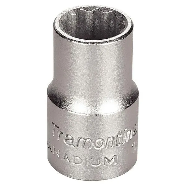 """Soquete Estriado Em Aço Cromo Vanádio 16 Mm - Encaixe 1/2"""" Tramontina Pro Tramontina"""