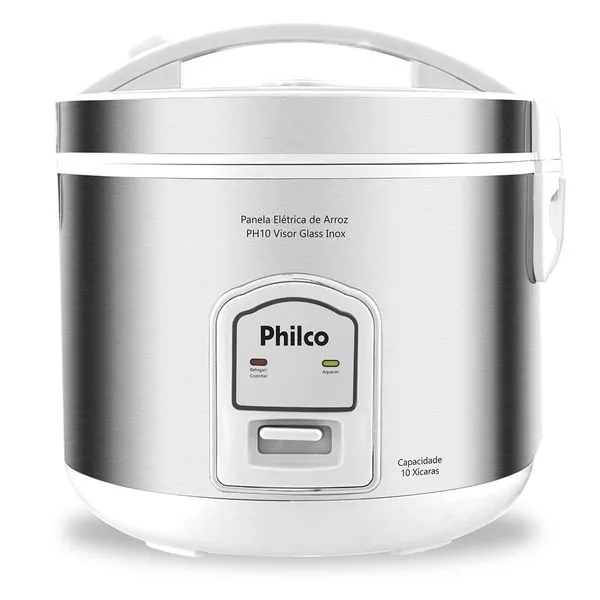 Panela de Arroz Philco 10 Xícaras PH10B Visor Glass Inox 220V