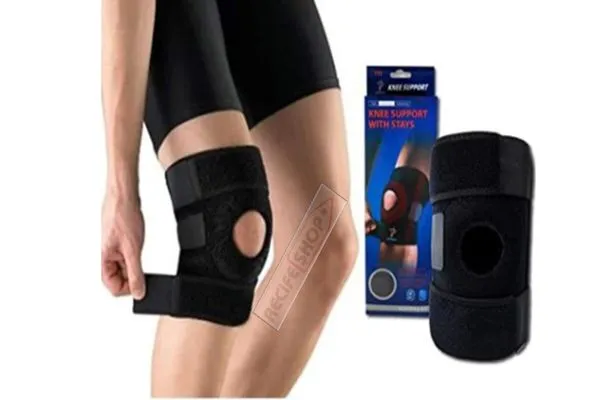 Joelheira Articulada Reforçada Neoprene Ajustável Preta