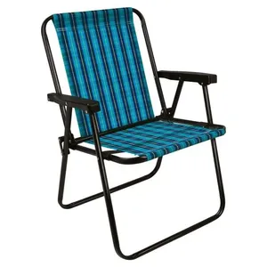 Cadeira De Praia Varanda Xadrez Em Aço 110 Kg Cores Mor Cor:azul Azul