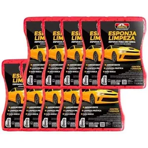 Kit Com 10 Esponja Limpeza 12x17x5cm - Proauto