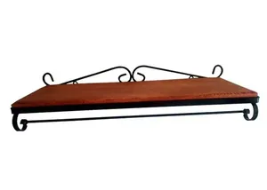 Prateleira Ferro Reta Madeira cozinha 60 cm largura