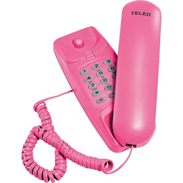 Telefone Gôndola com Bloqueador Colorido KXT3026X Teleji Rosa