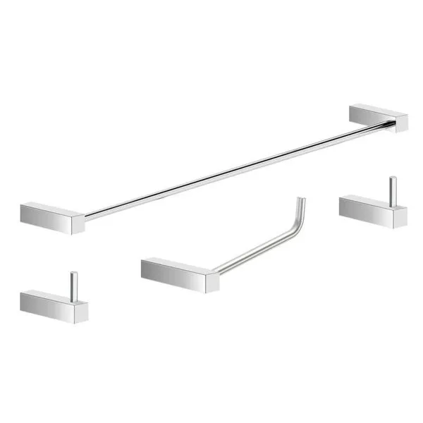 Kit De Acessórios Para Banheiro Alto Brilho 4 Peças Grego Metal 2050tr
