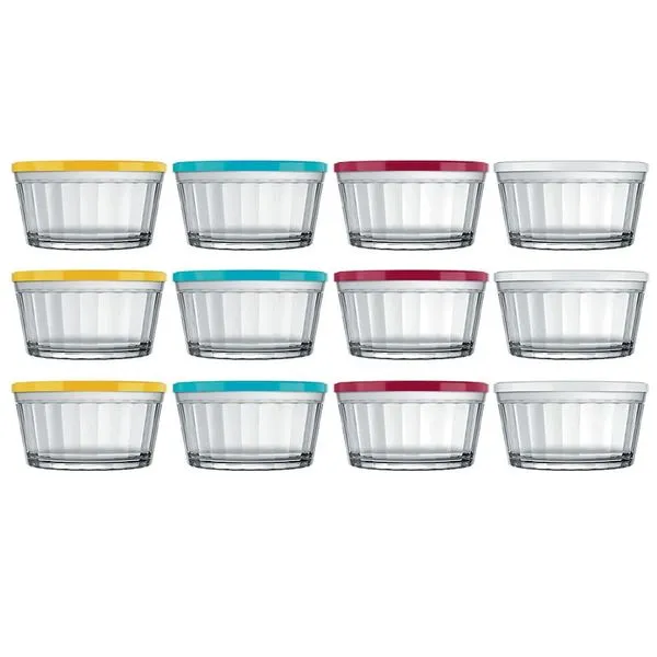 Conjunto de Tigelas Copo Americano em Vidro e Plástico 600 ml – 12 Peças