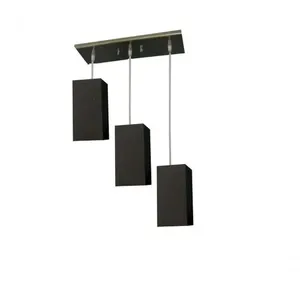 Pendente Dream Led 3 Luzes 10w Com Cúpulas Pretas - 220v, 6400k (luz Branca)