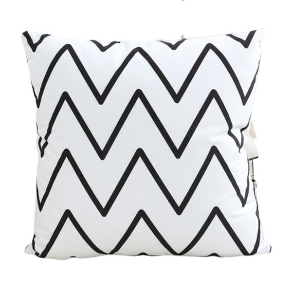 Almofada Chevron Branco e Preto