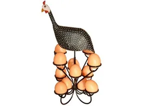 Porta Ovos cozinha Angola ferro preto 12 ovos 30cm
