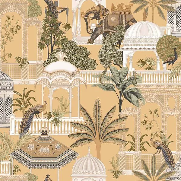 Papel de Parede Botany House Santuário Amarelo 15538