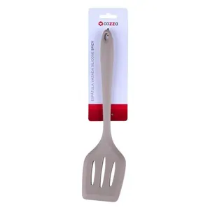 Espátula Vazada Silicone Spicy Cazza Cinza