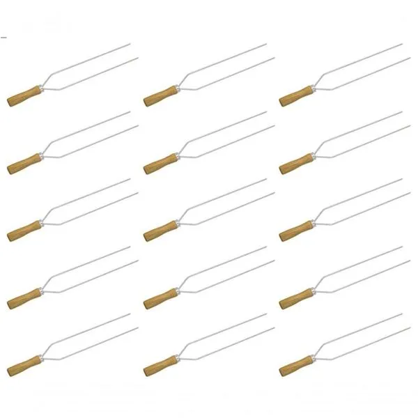 Kit 15 Mini Espeto Duplo Churrasco 39 Cm Espetinho Matrinox