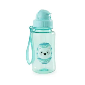Garrafa Escola 350ML Urso Polar com Canudo Azul U / Azul