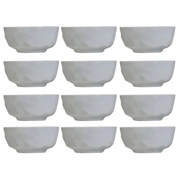 Conjunto com 12 Tigelas P Germer Edros em Porcelana Branca - 230 ml