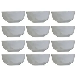 Conjunto com 12 Tigelas P Germer Edros em Porcelana Branca - 230 ml
