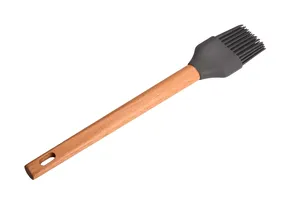 Pincel de Silicone com Cabo de Madeira Cazza Oak