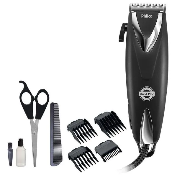 Cortador De Cabelos Philco PCR12CR Skull Pro Chrome 9 Em 1 220V
