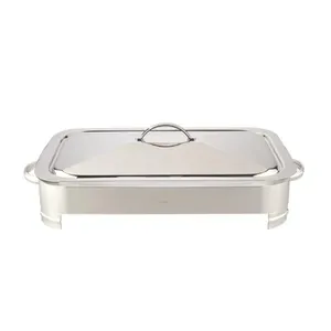 Porta-pirex com tampa em prata Silverlux 38x24x13cm 2,9L