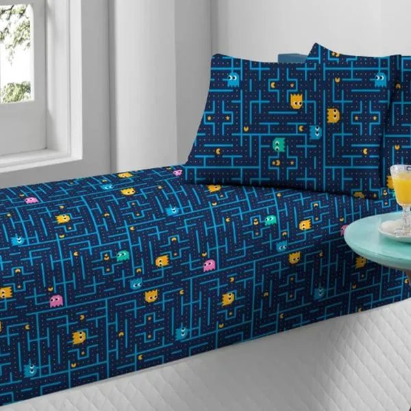 Jogo de Cama Solteiro Doce Vida Malha Misto 2 Pçs Pac Pac Marinho