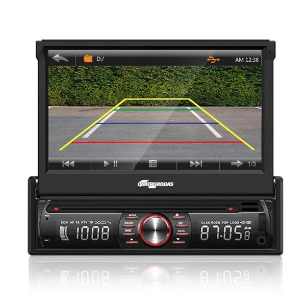 Som Automotivo Quatro Rodas com DVD. Tela 7". Bluetooth. MP3. FM. Entrada USB. SD e Auxiliar MTC6618