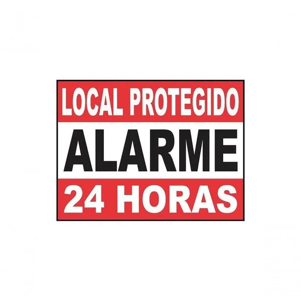 Placa De Aluminio |local Protegido Alarme| 13x18