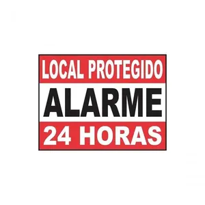 Placa De Aluminio Protegido Alarme 13x18