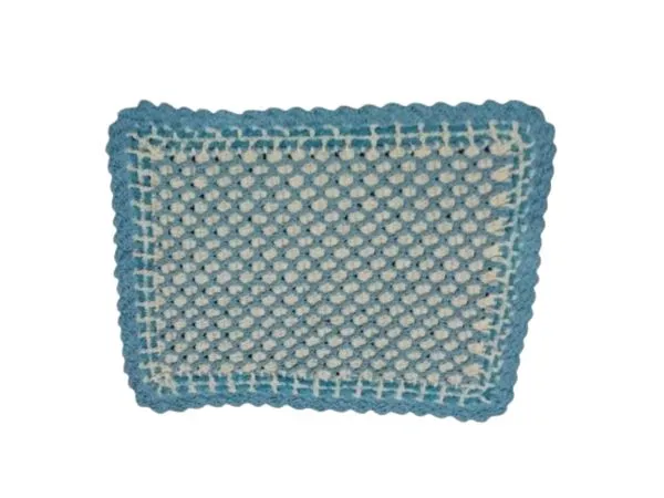 Tapete Azul de crochê dupla face Artesanal