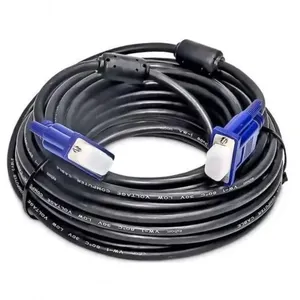 Cabo Para Monitor E Projetor Vga Db15 Com Filtro 5 Metros Preto