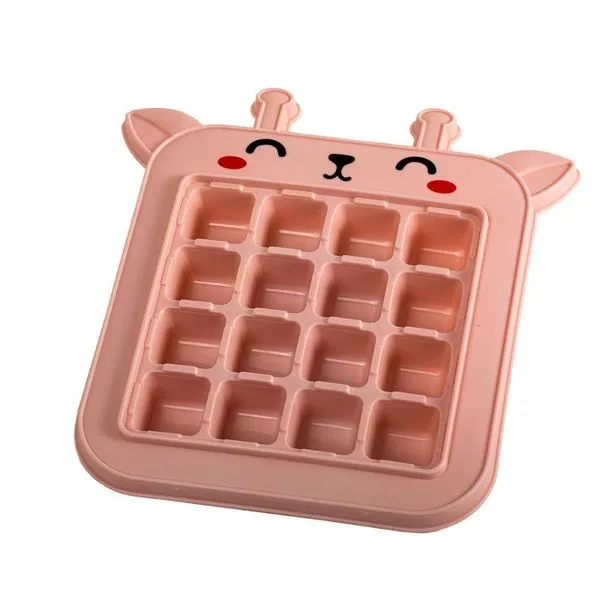 Forma De Gelo Divertida Infantil Girafa Rosa 16 Cavidades