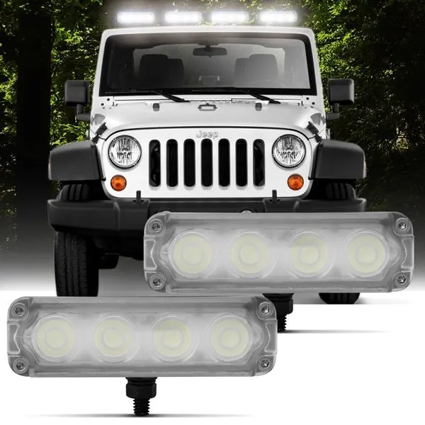 Farol Slim Strobo Estrobo Safetycar Luz Milha Power Led Super Branco Par